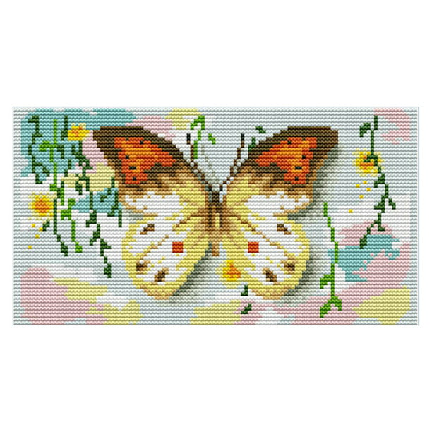Stamped Cross Stitch Kit Butterfly Embroidery Crafts for Adults Hand Crafts
